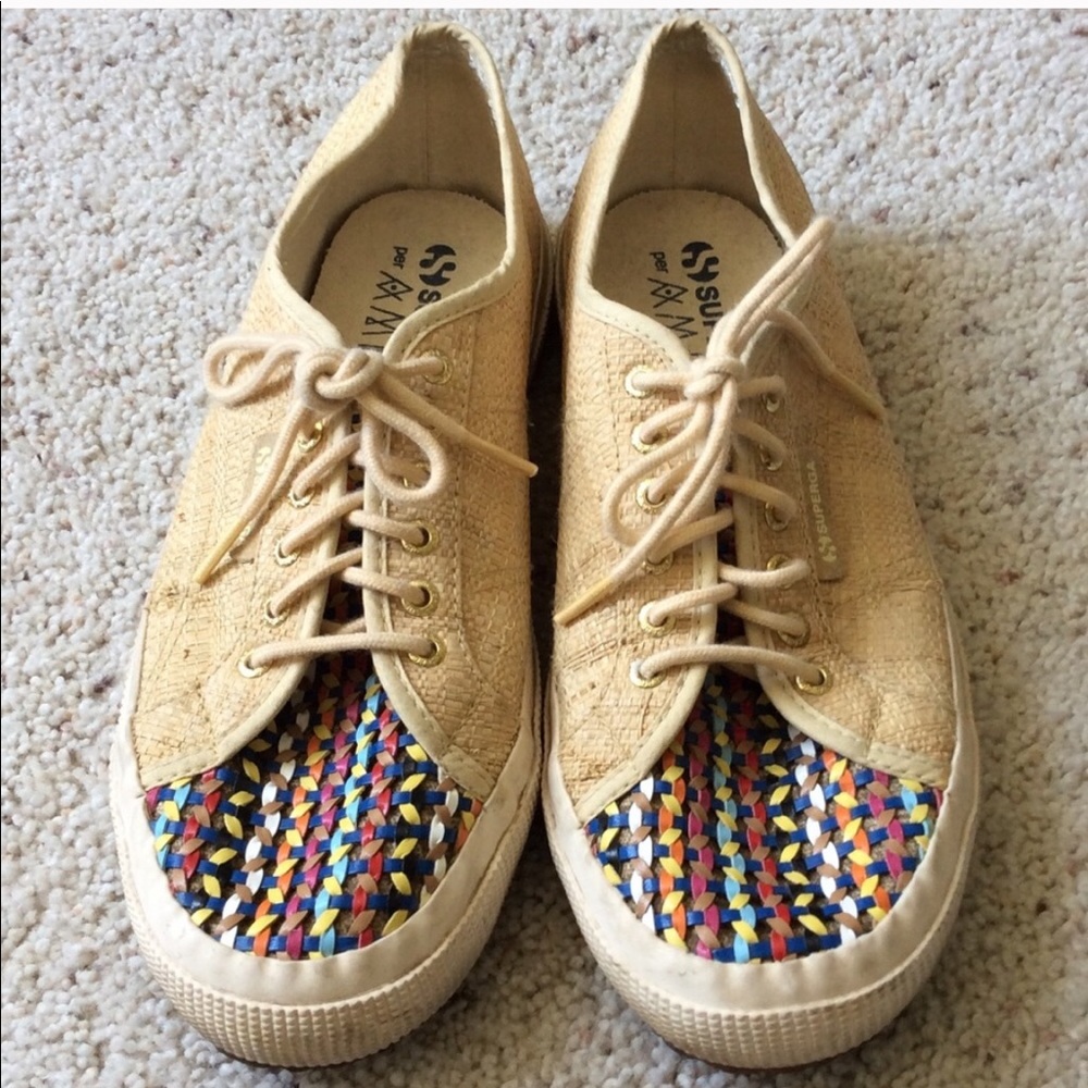 Superga + Amlul size 9/10 raffia sneakers
